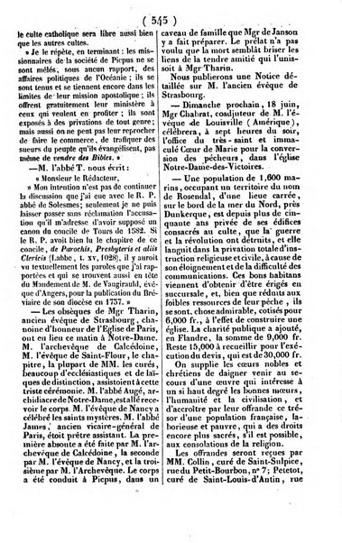 L'ami de la religion journal et revue ecclesiastique, politique et litteraire