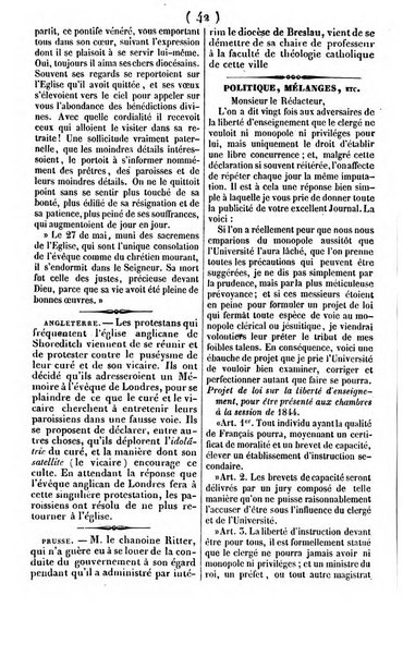 L'ami de la religion journal et revue ecclesiastique, politique et litteraire