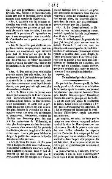 L'ami de la religion journal et revue ecclesiastique, politique et litteraire