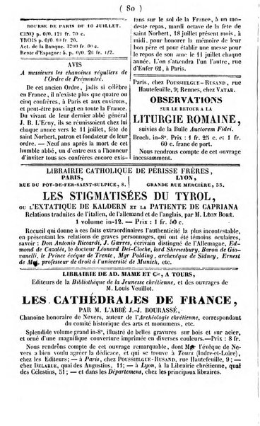 L'ami de la religion journal et revue ecclesiastique, politique et litteraire