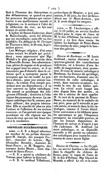 L'ami de la religion journal et revue ecclesiastique, politique et litteraire