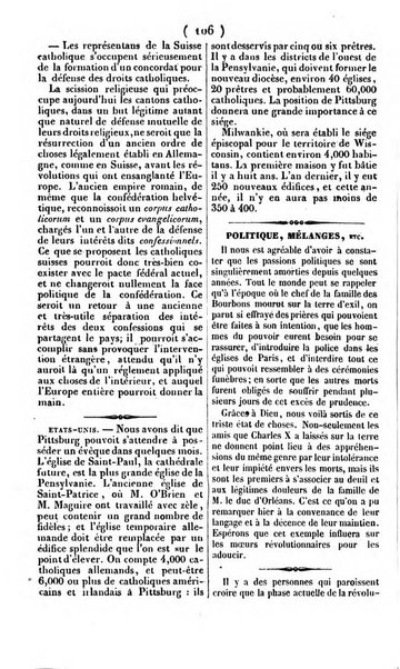 L'ami de la religion journal et revue ecclesiastique, politique et litteraire