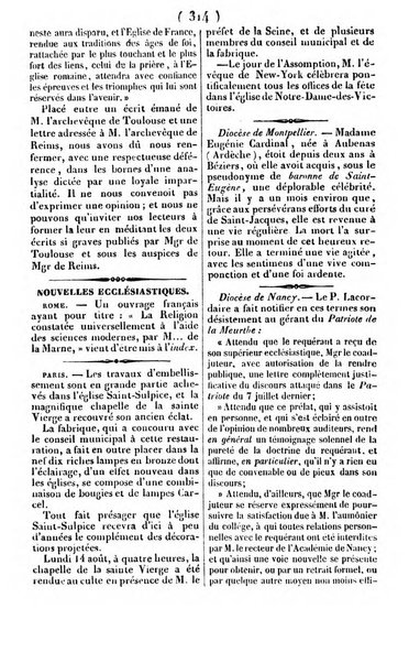 L'ami de la religion journal et revue ecclesiastique, politique et litteraire