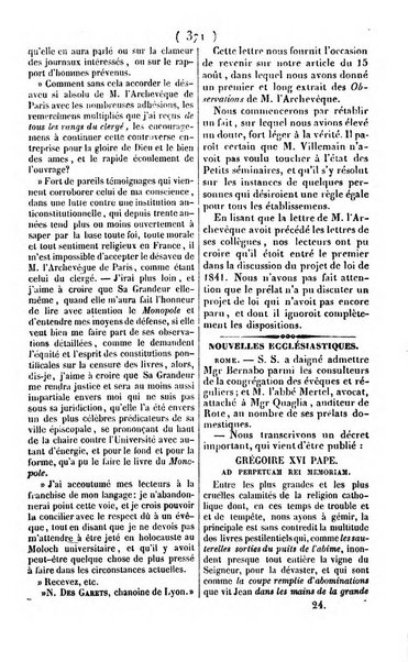 L'ami de la religion journal et revue ecclesiastique, politique et litteraire