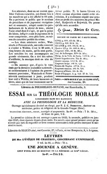 L'ami de la religion journal et revue ecclesiastique, politique et litteraire