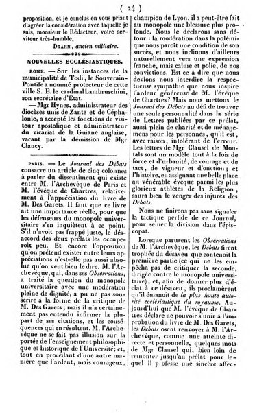 L'ami de la religion journal et revue ecclesiastique, politique et litteraire