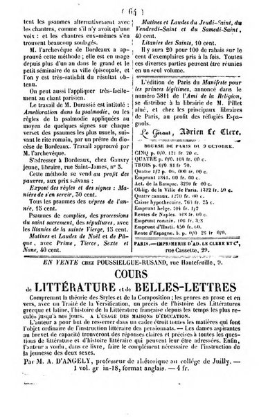 L'ami de la religion journal et revue ecclesiastique, politique et litteraire