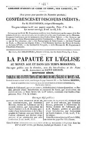 L'ami de la religion journal et revue ecclesiastique, politique et litteraire