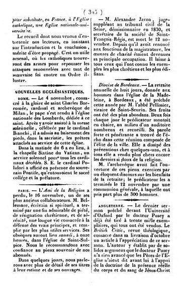 L'ami de la religion journal et revue ecclesiastique, politique et litteraire