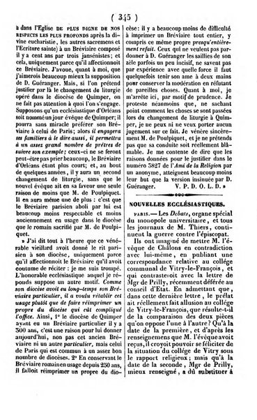 L'ami de la religion journal et revue ecclesiastique, politique et litteraire