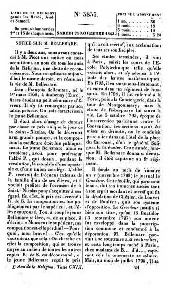 L'ami de la religion journal et revue ecclesiastique, politique et litteraire