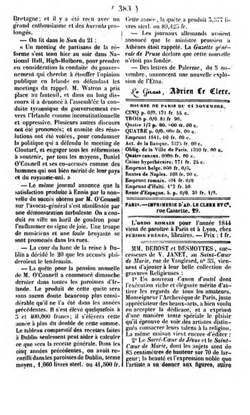 L'ami de la religion journal et revue ecclesiastique, politique et litteraire