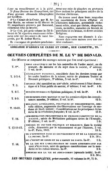 L'ami de la religion journal et revue ecclesiastique, politique et litteraire