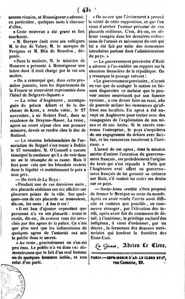 L'ami de la religion journal et revue ecclesiastique, politique et litteraire