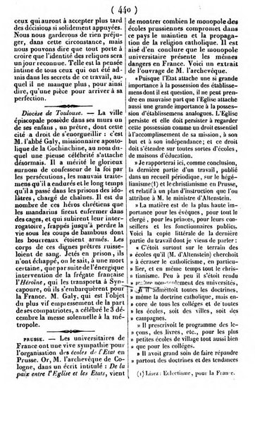 L'ami de la religion journal et revue ecclesiastique, politique et litteraire