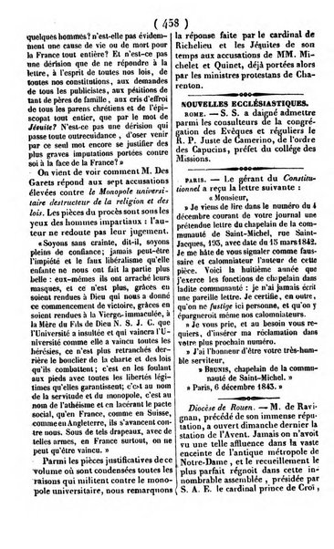 L'ami de la religion journal et revue ecclesiastique, politique et litteraire