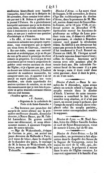 L'ami de la religion journal et revue ecclesiastique, politique et litteraire