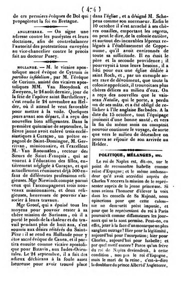 L'ami de la religion journal et revue ecclesiastique, politique et litteraire