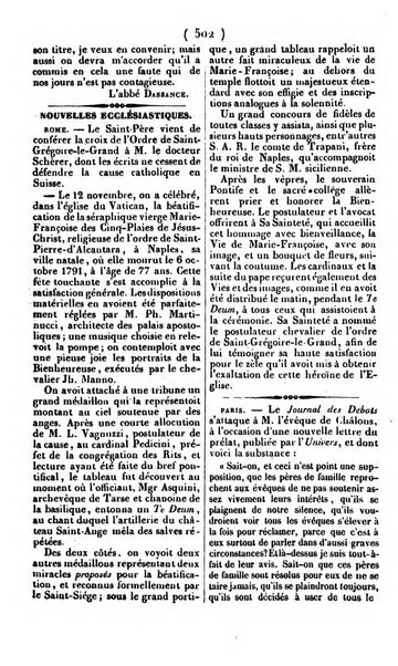 L'ami de la religion journal et revue ecclesiastique, politique et litteraire