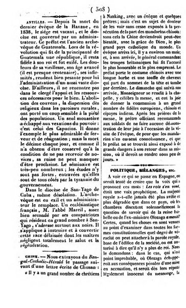 L'ami de la religion journal et revue ecclesiastique, politique et litteraire