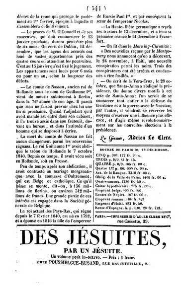 L'ami de la religion journal et revue ecclesiastique, politique et litteraire