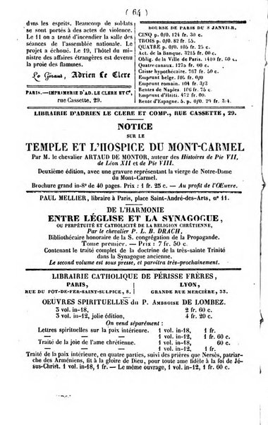 L'ami de la religion journal et revue ecclesiastique, politique et litteraire