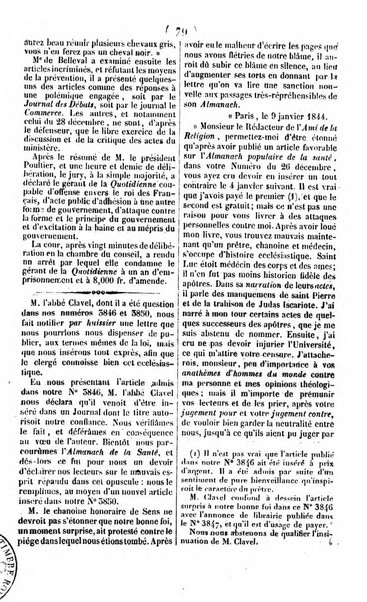 L'ami de la religion journal et revue ecclesiastique, politique et litteraire