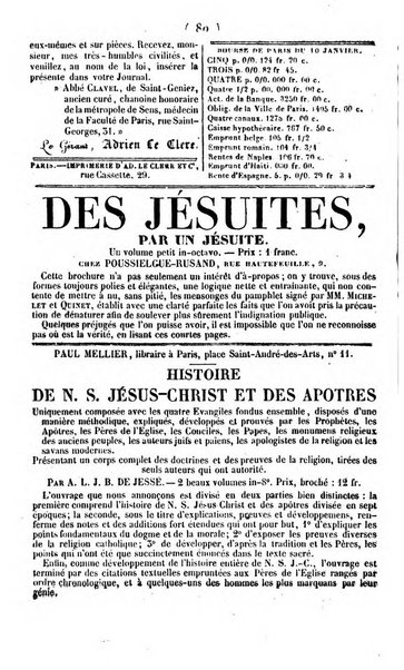 L'ami de la religion journal et revue ecclesiastique, politique et litteraire