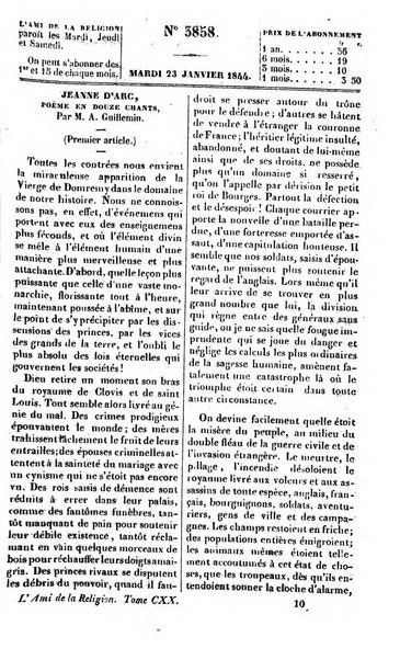 L'ami de la religion journal et revue ecclesiastique, politique et litteraire