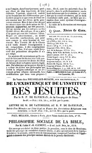 L'ami de la religion journal et revue ecclesiastique, politique et litteraire