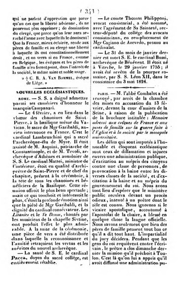 L'ami de la religion journal et revue ecclesiastique, politique et litteraire