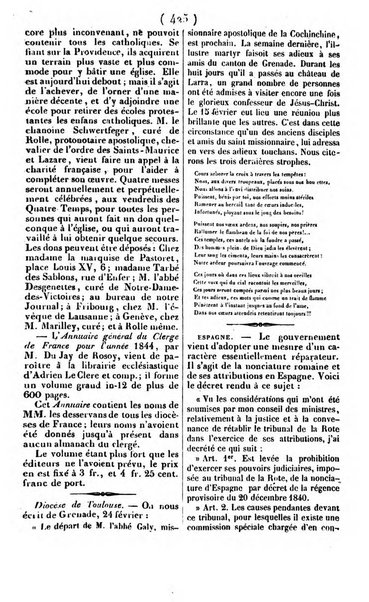 L'ami de la religion journal et revue ecclesiastique, politique et litteraire