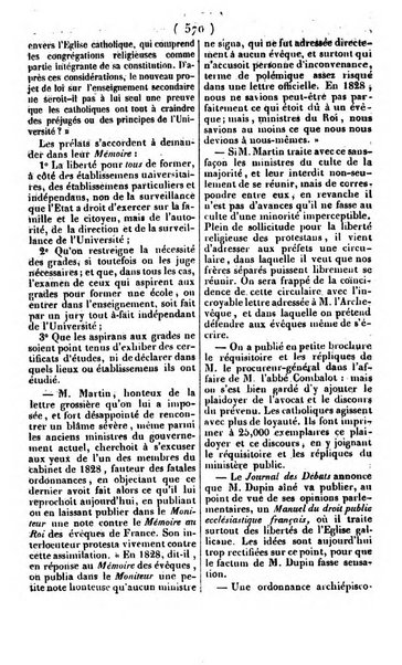 L'ami de la religion journal et revue ecclesiastique, politique et litteraire