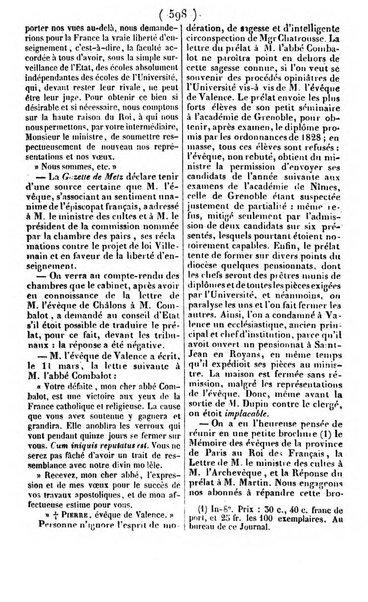 L'ami de la religion journal et revue ecclesiastique, politique et litteraire