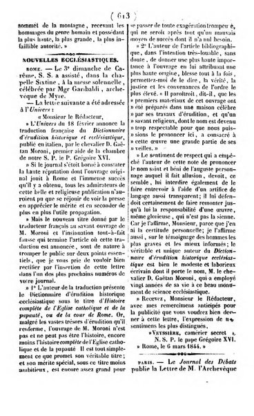 L'ami de la religion journal et revue ecclesiastique, politique et litteraire