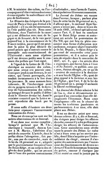 L'ami de la religion journal et revue ecclesiastique, politique et litteraire