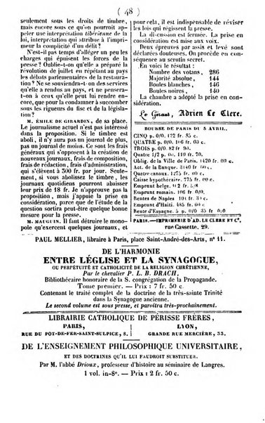 L'ami de la religion journal et revue ecclesiastique, politique et litteraire