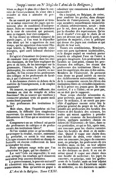 L'ami de la religion journal et revue ecclesiastique, politique et litteraire