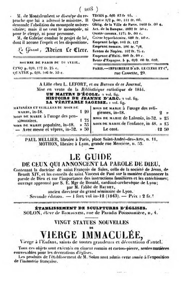 L'ami de la religion journal et revue ecclesiastique, politique et litteraire