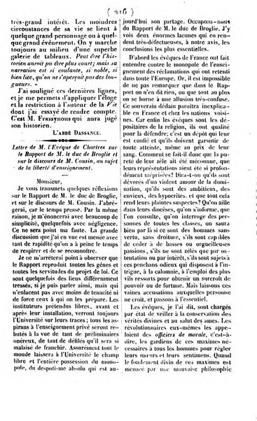 L'ami de la religion journal et revue ecclesiastique, politique et litteraire