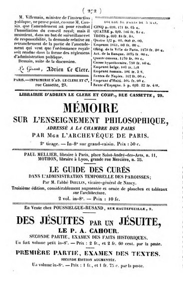 L'ami de la religion journal et revue ecclesiastique, politique et litteraire