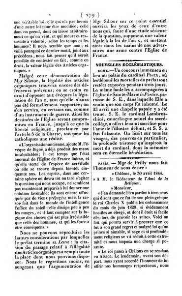 L'ami de la religion journal et revue ecclesiastique, politique et litteraire