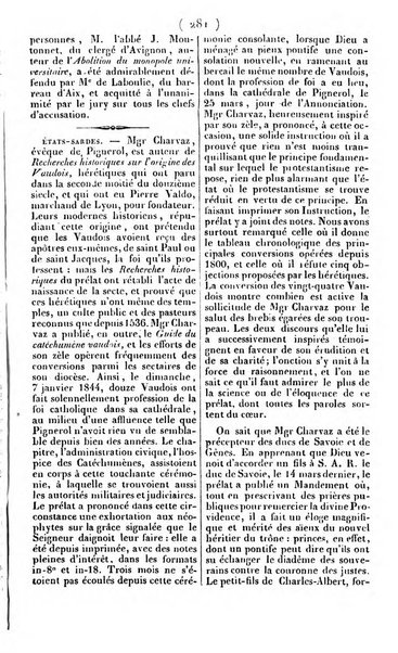 L'ami de la religion journal et revue ecclesiastique, politique et litteraire