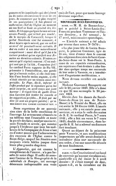 L'ami de la religion journal et revue ecclesiastique, politique et litteraire