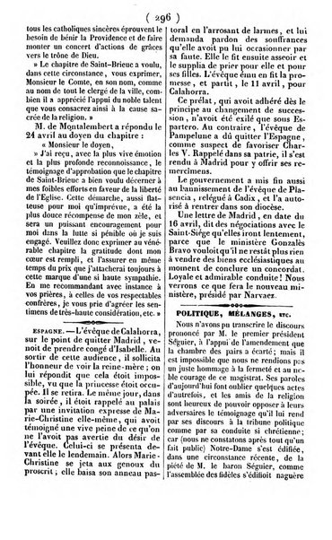 L'ami de la religion journal et revue ecclesiastique, politique et litteraire