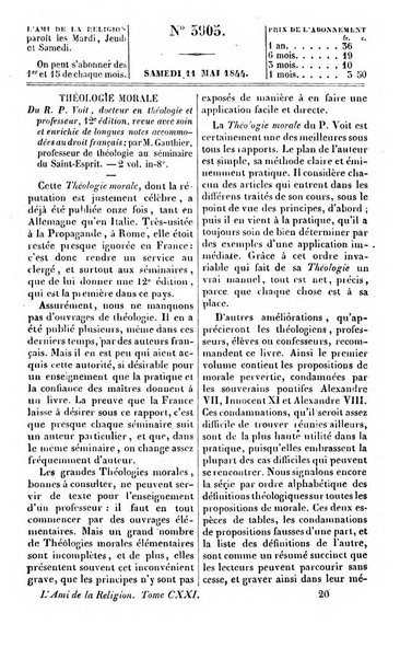 L'ami de la religion journal et revue ecclesiastique, politique et litteraire