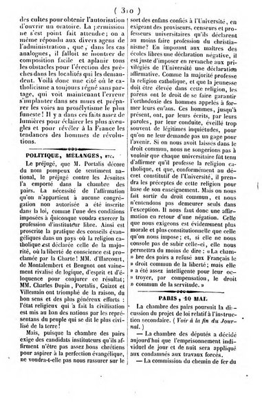 L'ami de la religion journal et revue ecclesiastique, politique et litteraire