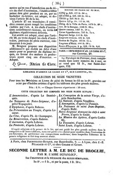 L'ami de la religion journal et revue ecclesiastique, politique et litteraire