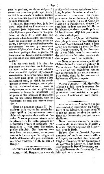 L'ami de la religion journal et revue ecclesiastique, politique et litteraire