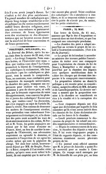 L'ami de la religion journal et revue ecclesiastique, politique et litteraire